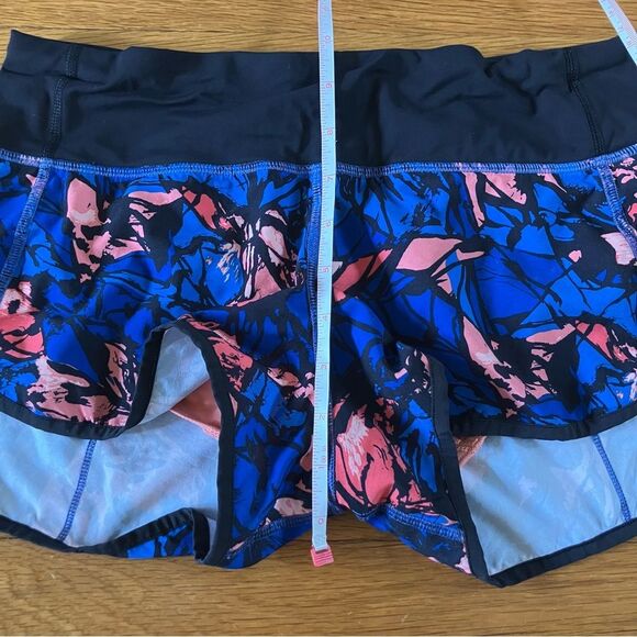Lululemon Orange Blue Paint Storm Harbor Lightweight Gym Run Workout Shorts 4 - Picture 14 of 15